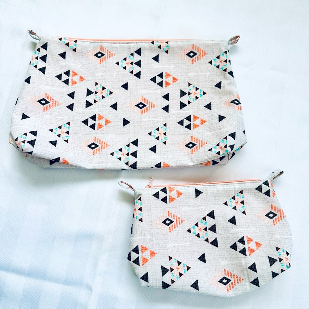Geometric Patterned Pouch Set